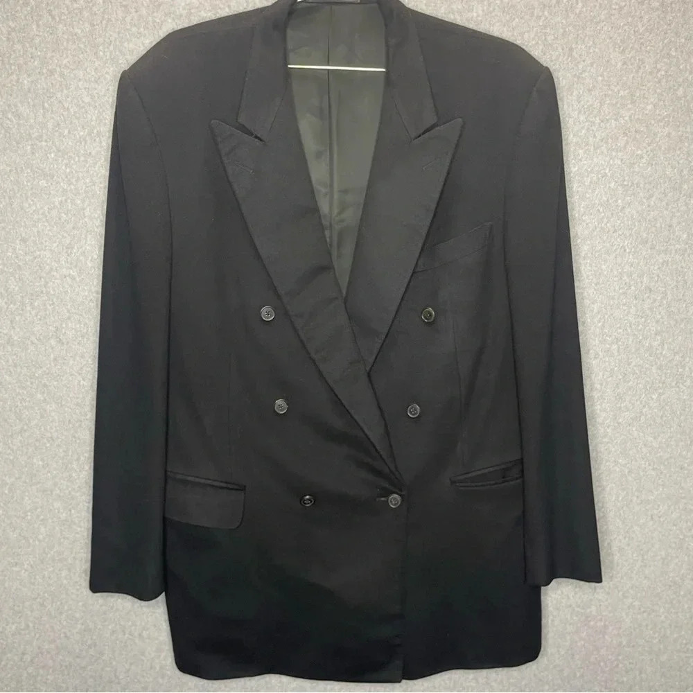 Ermenenegildo Zegna Neiman Marcus  Vintage Cashmere Black Sports Coat Blazer